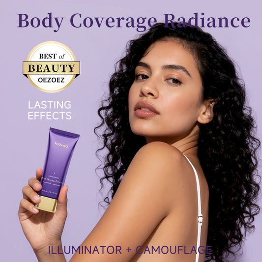 MiDewQ Body Coverage Perfector 3.50z+ Buffer Brush-FlawlessBody Makeup,Concealer for Body, Scars, Spots, Veins, TattoosandMore Blend Cosmetic,NATURAL RADIANCE