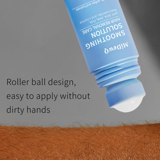 MiDewQ,Smoothing Solution Ingrown Hair Serum,Natural & Non medicated skin toners,Ingrown HairTreatment Serum Roll-On,Bump-Free Skin ,After Shaving & Hair Removal Care, for Face, Underarms, Bikini Area (1pcs)