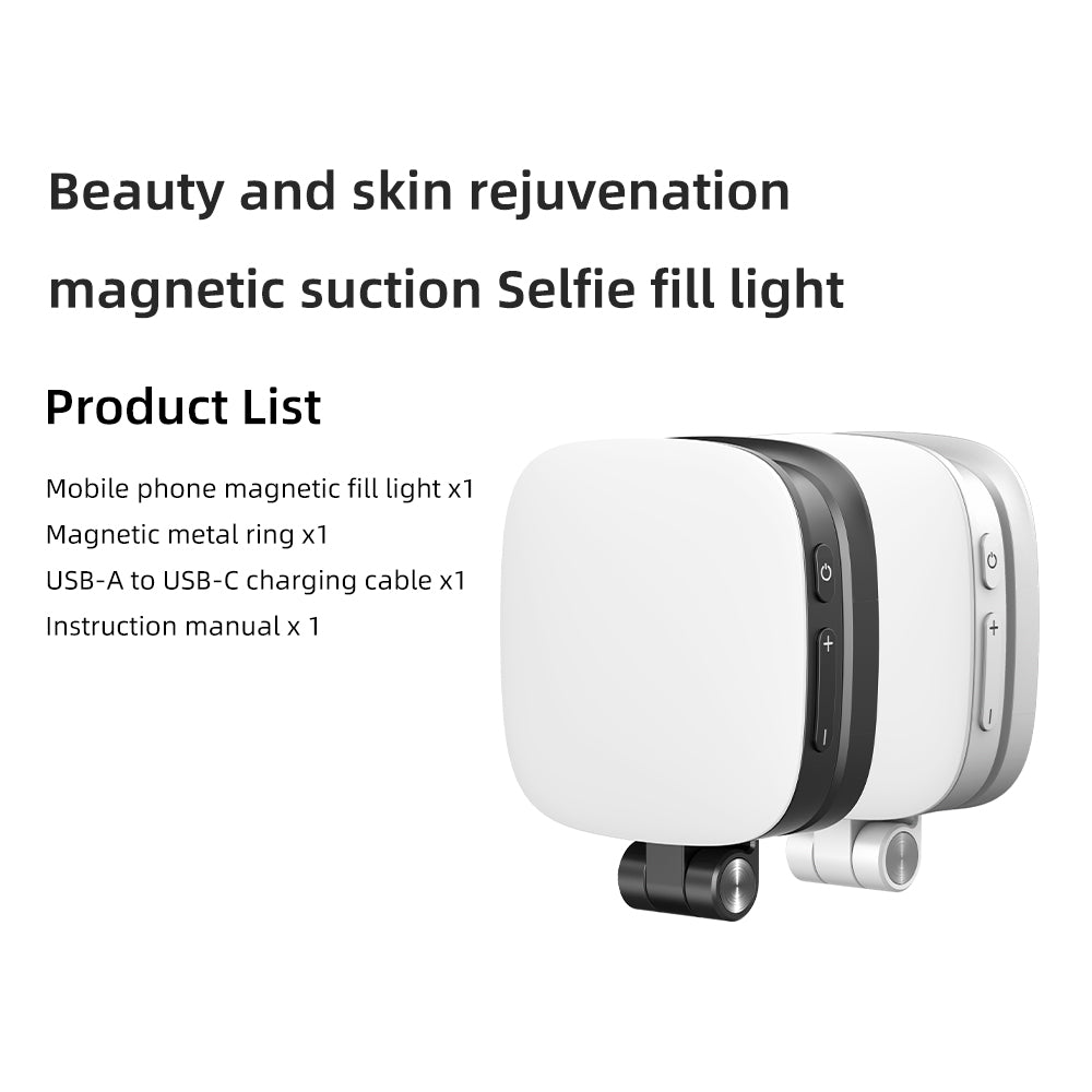 Magnetic Selfie Light for iPhone, iPad, 360° Two-Way Flip,Five AdjustableLlighting Modes, Compact and Portable,Magsafe Selfie Light with a Mirror is Suitable for Makeup,Selfie, Vlog and Other Scenes