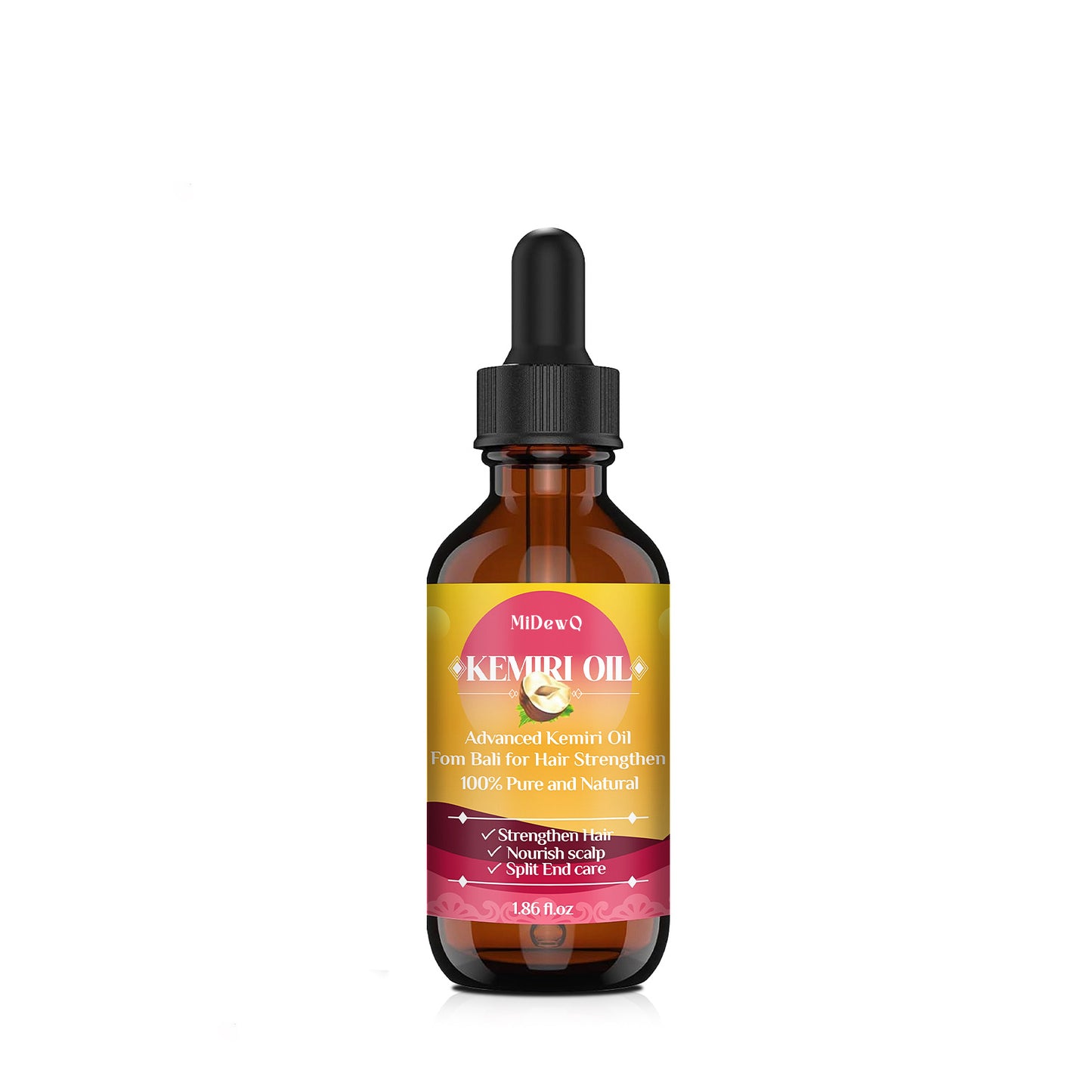 MiDewQ Kemiri Oil, Strengthening,Smooth and Glossy Hair,NourishingHair, Scalp with Split End Treatment,Oils for Hair Conditioning from Bali