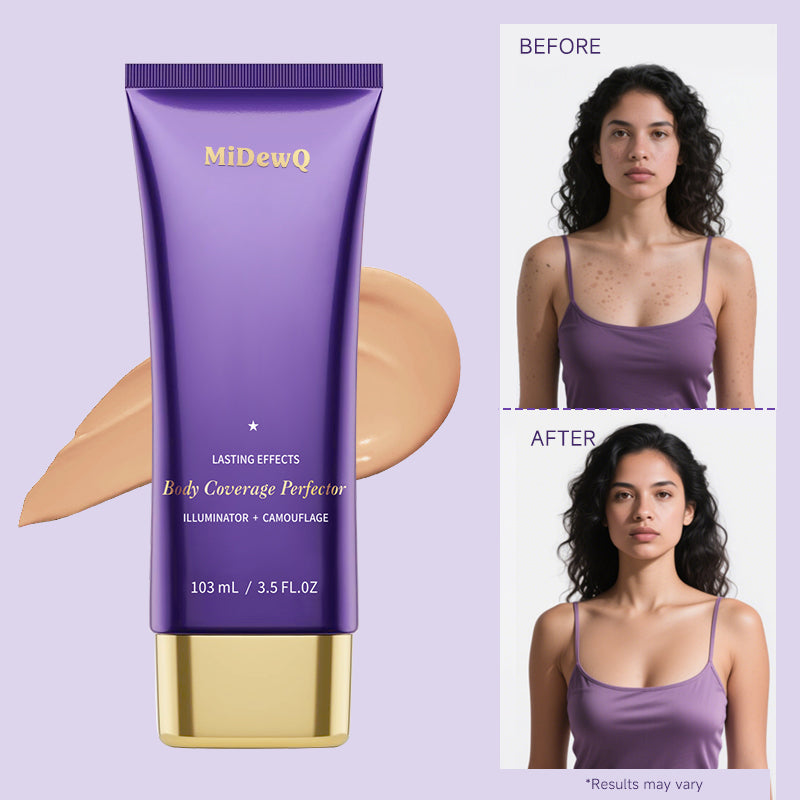 MiDewQ Body Coverage Perfector 3.50z+ Buffer Brush-FlawlessBody Makeup,Concealer for Body, Scars, Spots, Veins, TattoosandMore Blend Cosmetic,NATURAL RADIANCE