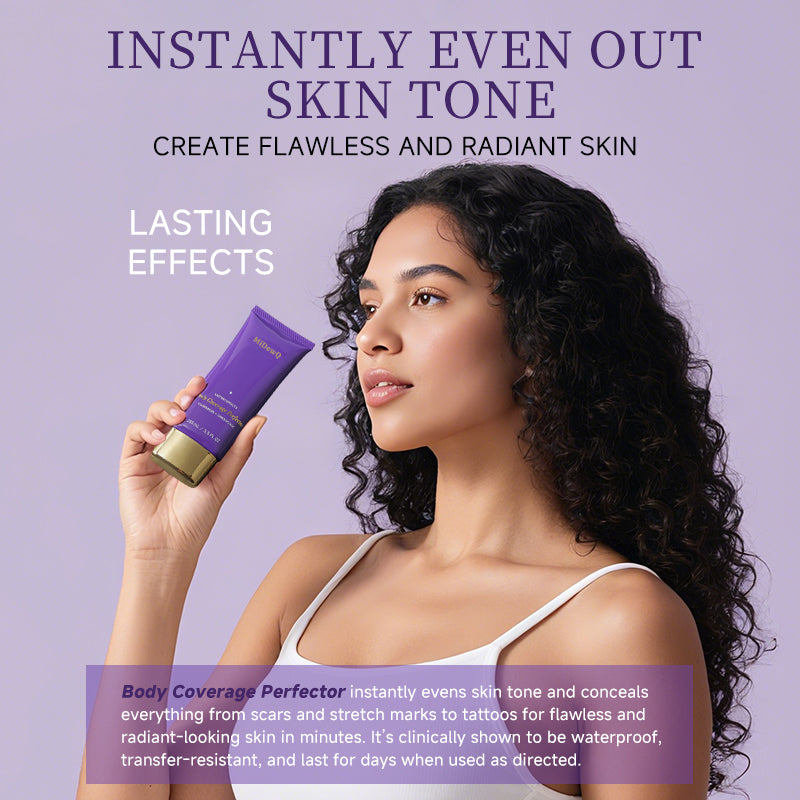 MiDewQ Body Coverage Perfector 3.50z+ Buffer Brush-FlawlessBody Makeup,Concealer for Body, Scars, Spots, Veins, TattoosandMore Blend Cosmetic,NATURAL RADIANCE