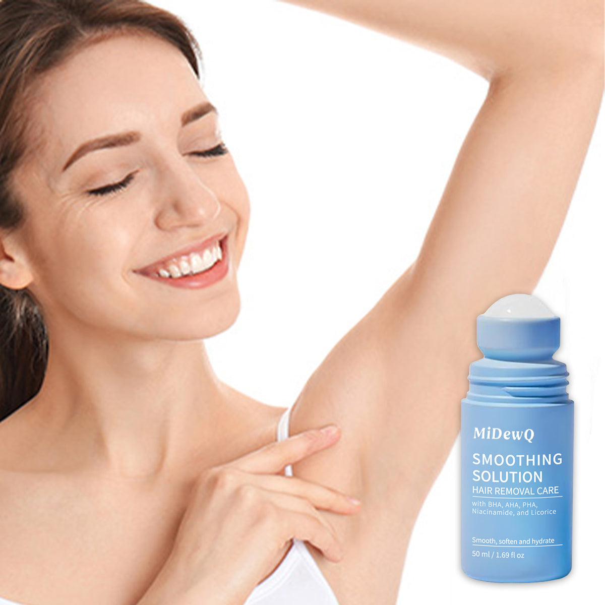 MiDewQ,Smoothing Solution Ingrown Hair Serum,Natural & Non medicated skin toners,Ingrown HairTreatment Serum Roll-On,Bump-Free Skin ,After Shaving & Hair Removal Care, for Face, Underarms, Bikini Area  (1pcs)
