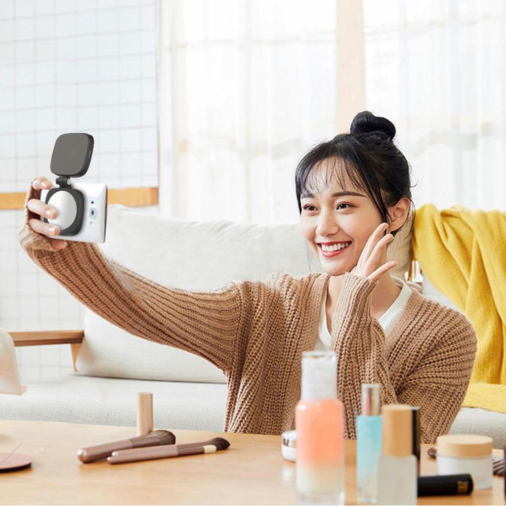 Magnetic Selfie Light for iPhone, iPad, 360° Two-Way Flip,Five AdjustableLlighting Modes, Compact and Portable,Magsafe Selfie Light with a Mirror is Suitable for Makeup,Selfie, Vlog and Other Scenes
