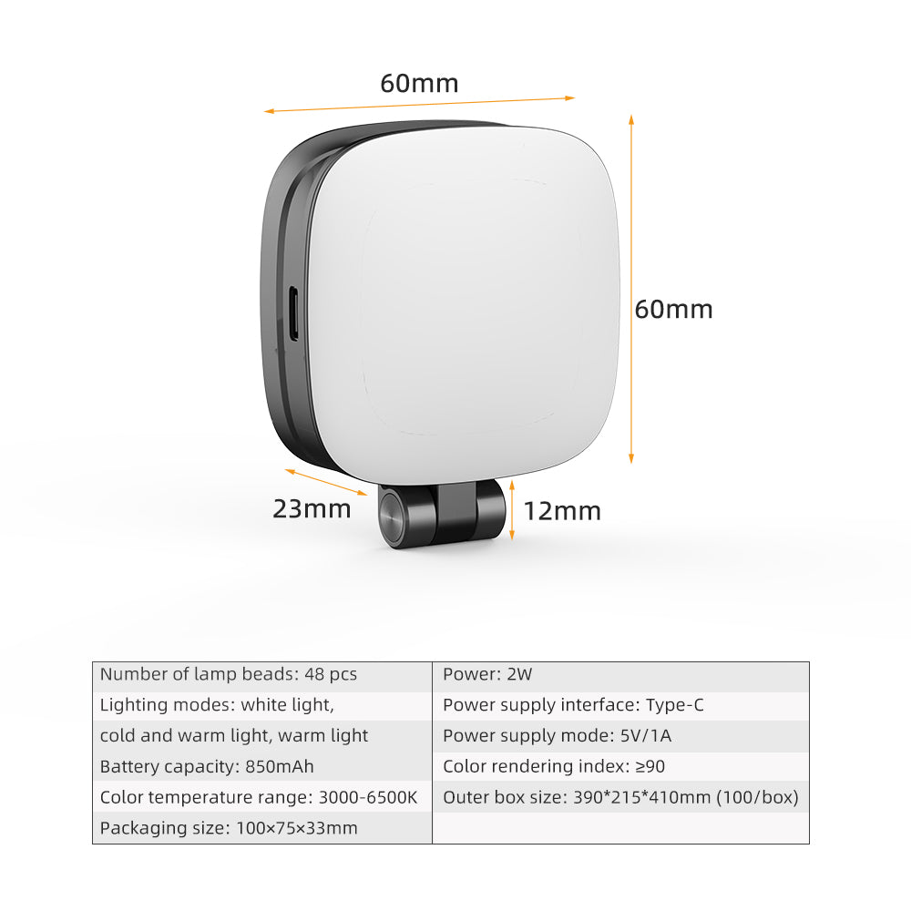 Magnetic Selfie Light for iPhone, iPad, 360° Two-Way Flip,Five AdjustableLlighting Modes, Compact and Portable,Magsafe Selfie Light with a Mirror is Suitable for Makeup,Selfie, Vlog and Other Scenes