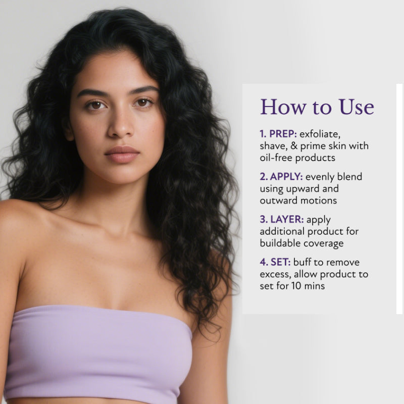 MiDewQ Body Coverage Perfector 3.50z+ Buffer Brush-FlawlessBody Makeup,Concealer for Body, Scars, Spots, Veins, TattoosandMore Blend Cosmetic,NATURAL RADIANCE